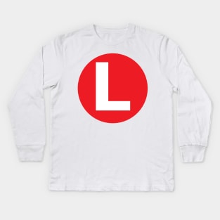 Letter L Big Red Dot Letters & Numbers Kids Long Sleeve T-Shirt